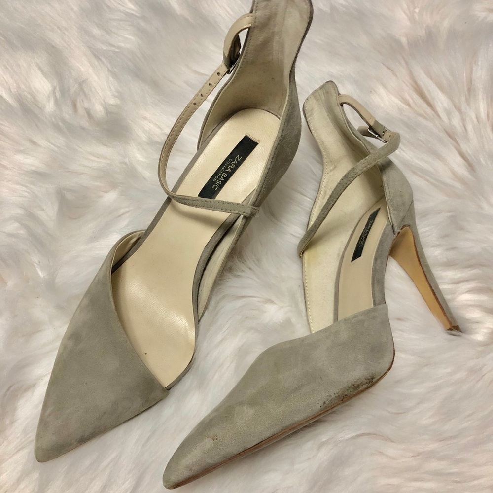 Zara cutout pump - Gray suede